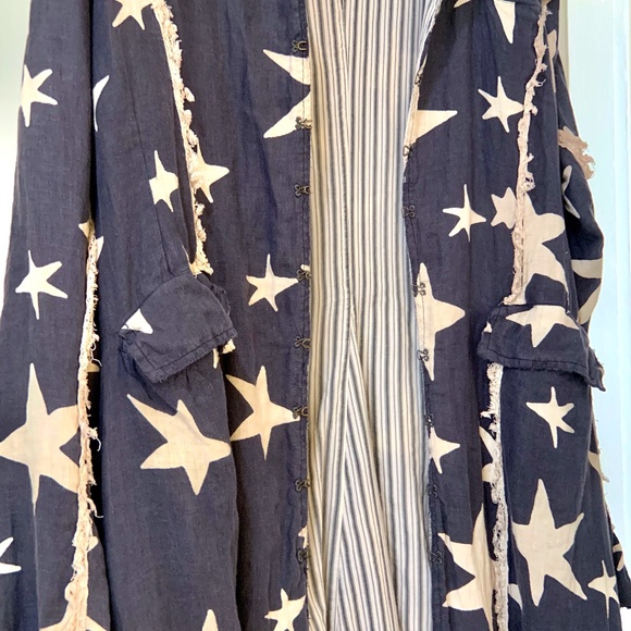 Magnolia Pearl Star Twinkle Longline Duster Flowing Coat Jacket - Picture 5 of 16